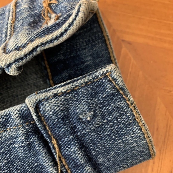 Vintage 90s Y2K Solid Jeans USA Denim Jean Cropped Jacket Sz M Made In USA - Picture 9 of 9
